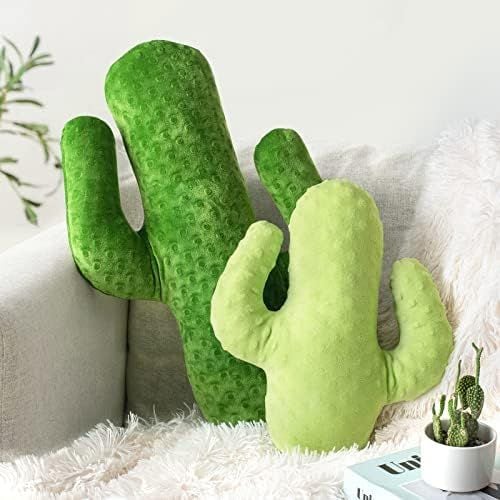 Cactus Pillows, Set of 2, Grass Green & Lime Green