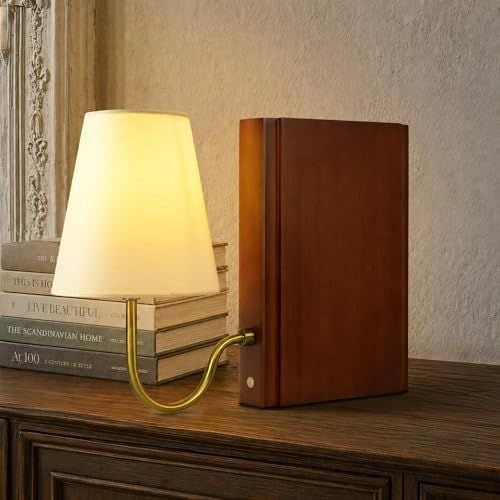 Cordless Bookshelf Lamp, Dark Brown