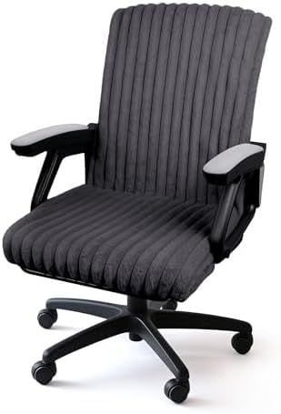 Faux Fur Office Chair Cover, Dark Gray