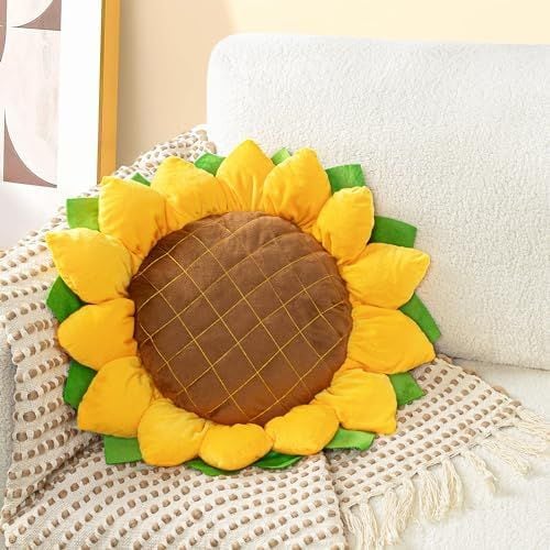 Sunflower Pillow, 20 in, Yellow
