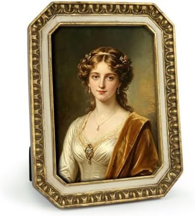 Vintage Octagon Picture Frame, 5 x 7 in, Bronze Beige