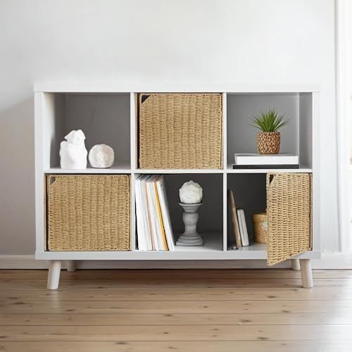 Woven Cube Shelf Doors, 11 in, Set of 3, Natural