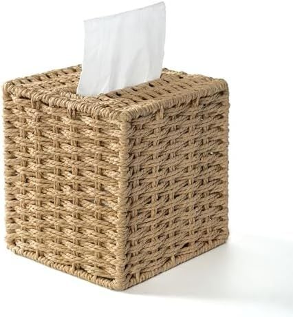Woven Tissue Box Cover, Square, Natural